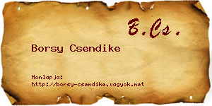 Borsy Csendike névjegykártya